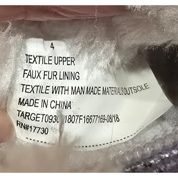 Cat & Jack Toddler Girls Boots – Size 4 – Purple Sparkly Faux Fur - Picture 8 of 9